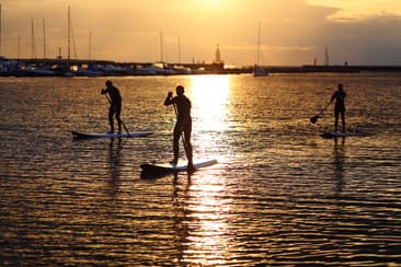 Paddle Boarding in the Sunset