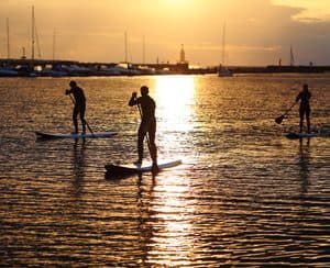 Paddle Boarding in the Sunset